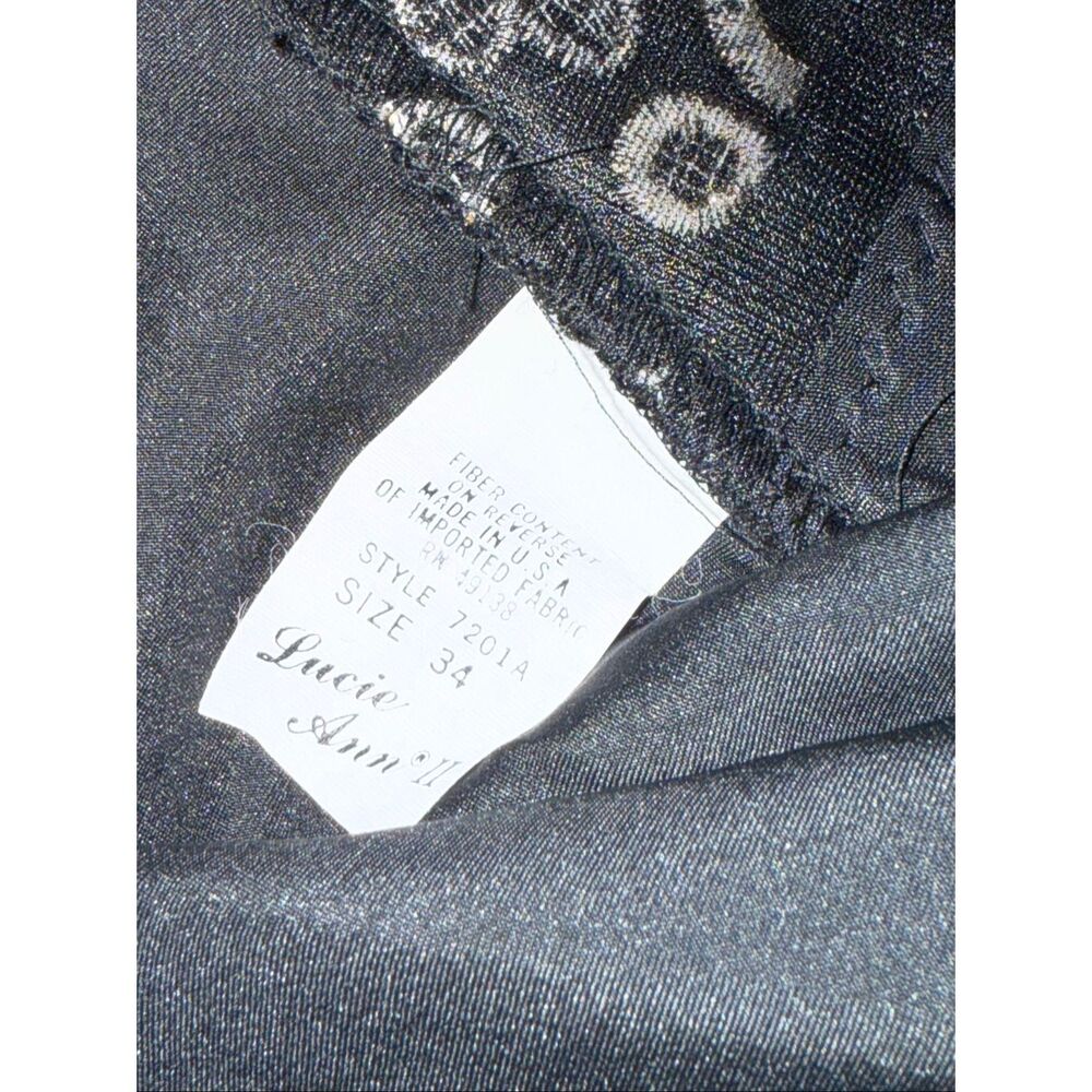 Vintage Lucie Ann II Black Velvet Gold Embroidered Tank Top NWT Size 34 Made in‎ - Picture 12 of 13